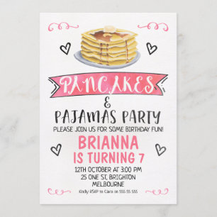 Invitation de fête d'anniversaire de crêpes et de
