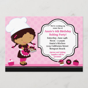 Invitation de fête d'anniversaire de cuisson