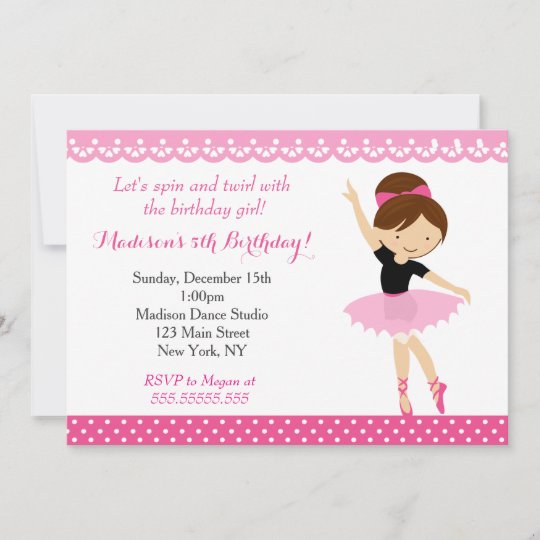 Invitation De Fete D Anniversaire De Danse De Zazzle Fr