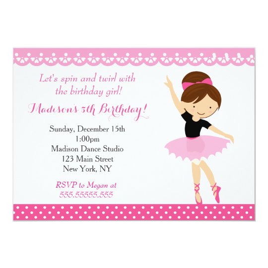 Invitation De Fete D Anniversaire De Danse De Zazzle Fr