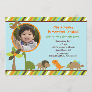 Invitation de fête d'anniversaire de dinosaure