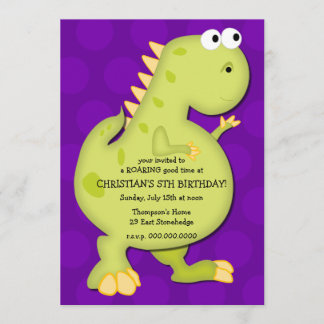 Invitation de fête d'anniversaire de dinosaure