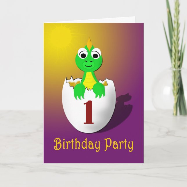 Invitation de fête d'anniversaire de dragon de (Devant)