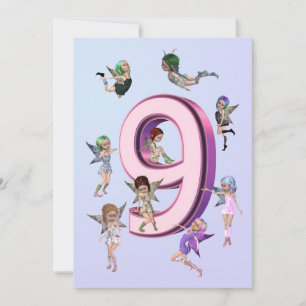 Invitation de fête d'anniversaire de fées de fleur