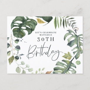 Invitation de fête d'anniversaire de feuillage