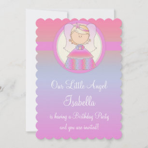 Invitation de fête d'anniversaire de fille Angel D