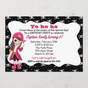 Invitations Faire Part Fille De Pirate Zazzle Fr
