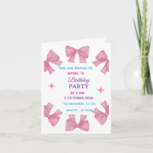 Invitation de fête d'anniversaire de fille mignonn