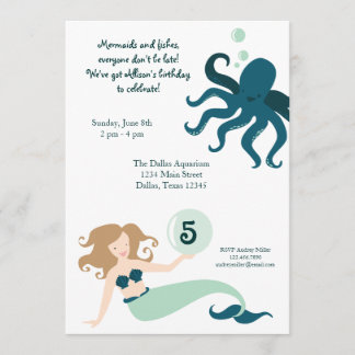 Invitation de fête d'anniversaire de fille "sous