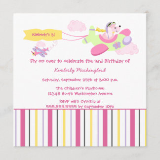 Invitation de fête d'anniversaire de filles de