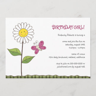 Invitation de fête d'anniversaire de filles de
