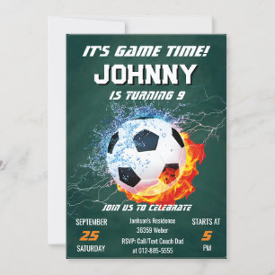 Invitation de fête d'anniversaire de football modi