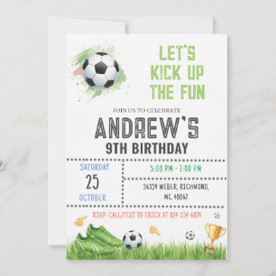 Invitation de fête d'anniversaire de football pers