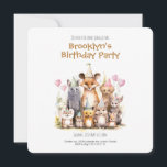 Invitation de fête d'anniversaire de Forest Friend<br><div class="desc">Entrez dans un monde fantasque de créatures adorables avec nos invitations à thème Forest Friends. Il s'agit d'un autre design 100% original Snuggle Hamster.</div>