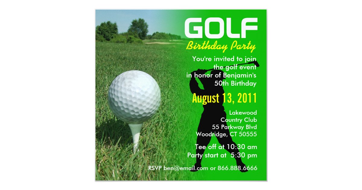 Invitation de fête d'anniversaire de golf Zazzle.fr