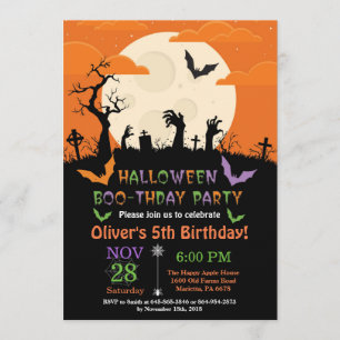 Invitation de fête d'anniversaire de Halloween