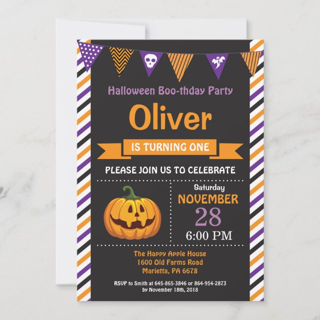 Invitation de fête d'anniversaire de Halloween (Devant)