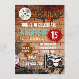 Invitation de fête d'anniversaire de Hiphop