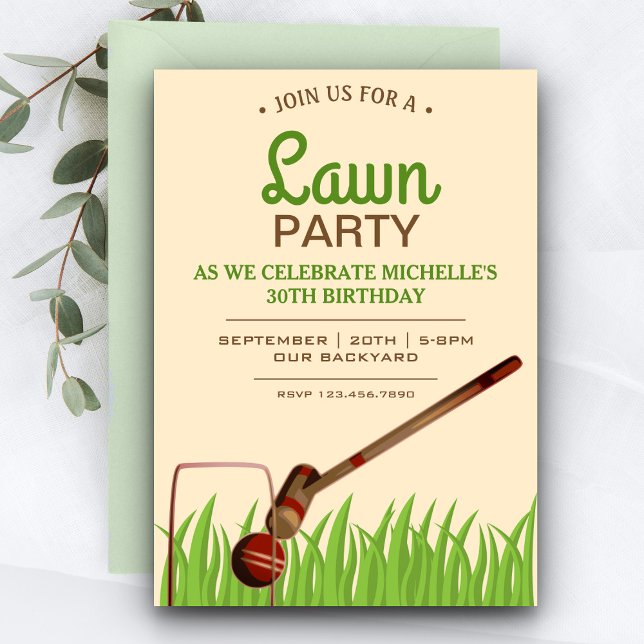 Invitation de fête d'anniversaire de jeu de croque (Créateur téléchargé)
