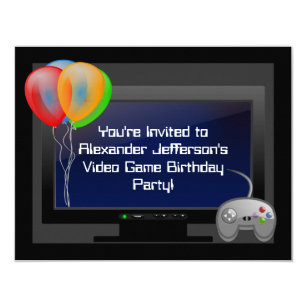 Invitations Faire Part Cartes Anniversaire De Jeu Video Zazzle Fr