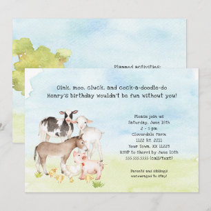 Invitation de fête d'anniversaire de la cour, bébé