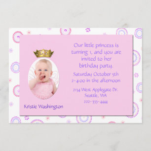Invitation de fête d'anniversaire de la couronne