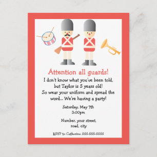 Invitation de fête d'anniversaire de la garde de