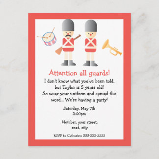 Invitation de fête d'anniversaire de la garde de