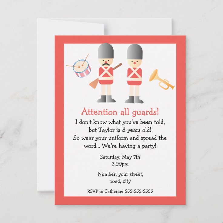 Invitation De Fete D Anniversaire De La Garde De Zazzle Fr