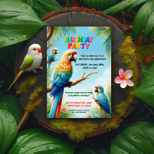 Invitation de fête d'anniversaire de la Jungle tro