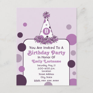 Invitation de fête d'anniversaire de la Polka dot