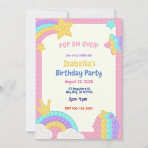 Invitation de fête d'anniversaire de la Pop It