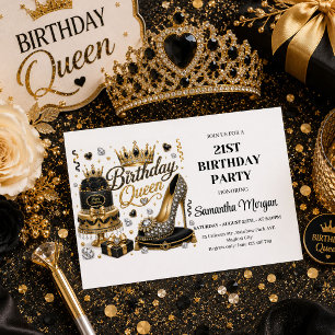 Invitation de fête d'anniversaire de la Reine Glam
