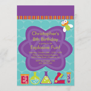 Invitation de fête d'anniversaire de la Science