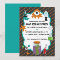 Invitation de fête d'anniversaire de la science fo