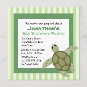 Invitation de fête d'anniversaire de la Tortue de
