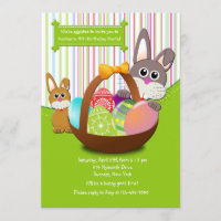 Invitation de fête d'anniversaire de lapins de