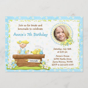Invitation de fête d'anniversaire de limonade