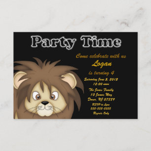 Invitation de fête d'anniversaire de lion