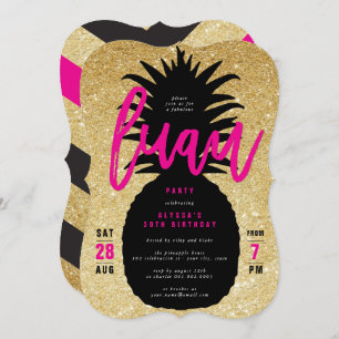 Invitation de fête d'anniversaire de Luau d'ananas