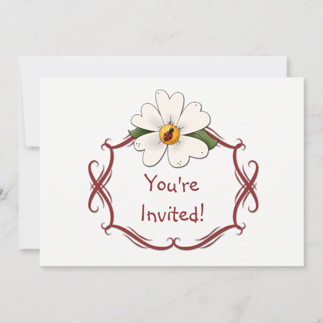 Invitation de fête d'anniversaire de marguerite (Devant)