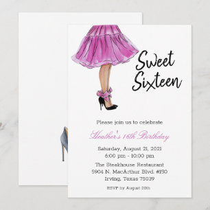 Invitation de fête d'anniversaire de mode Sweet Si