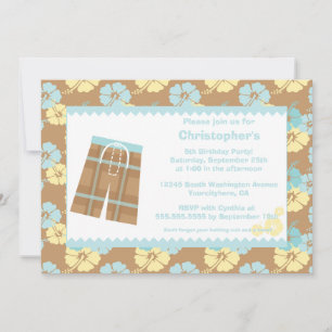 Invitation de fête d'anniversaire de natation de