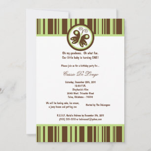 invitation de fête d'anniversaire de papillon Brow