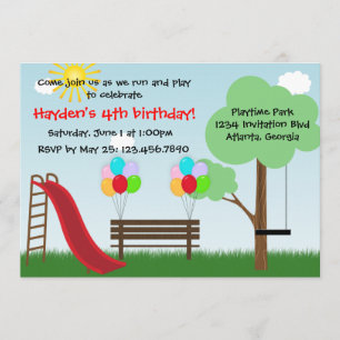 Invitation de fête d'anniversaire de parc