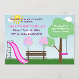 Invitation de fête d'anniversaire de parc