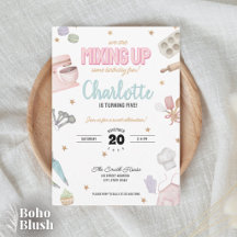 Invitation de fête d'anniversaire de pâtisserie à