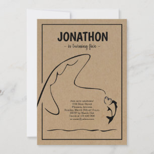 Invitation de fête d'anniversaire de pêche
