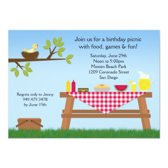 Invitation De Fete D Anniversaire De Pique Nique Zazzle Fr