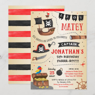 Invitation de fête d'anniversaire de pirate